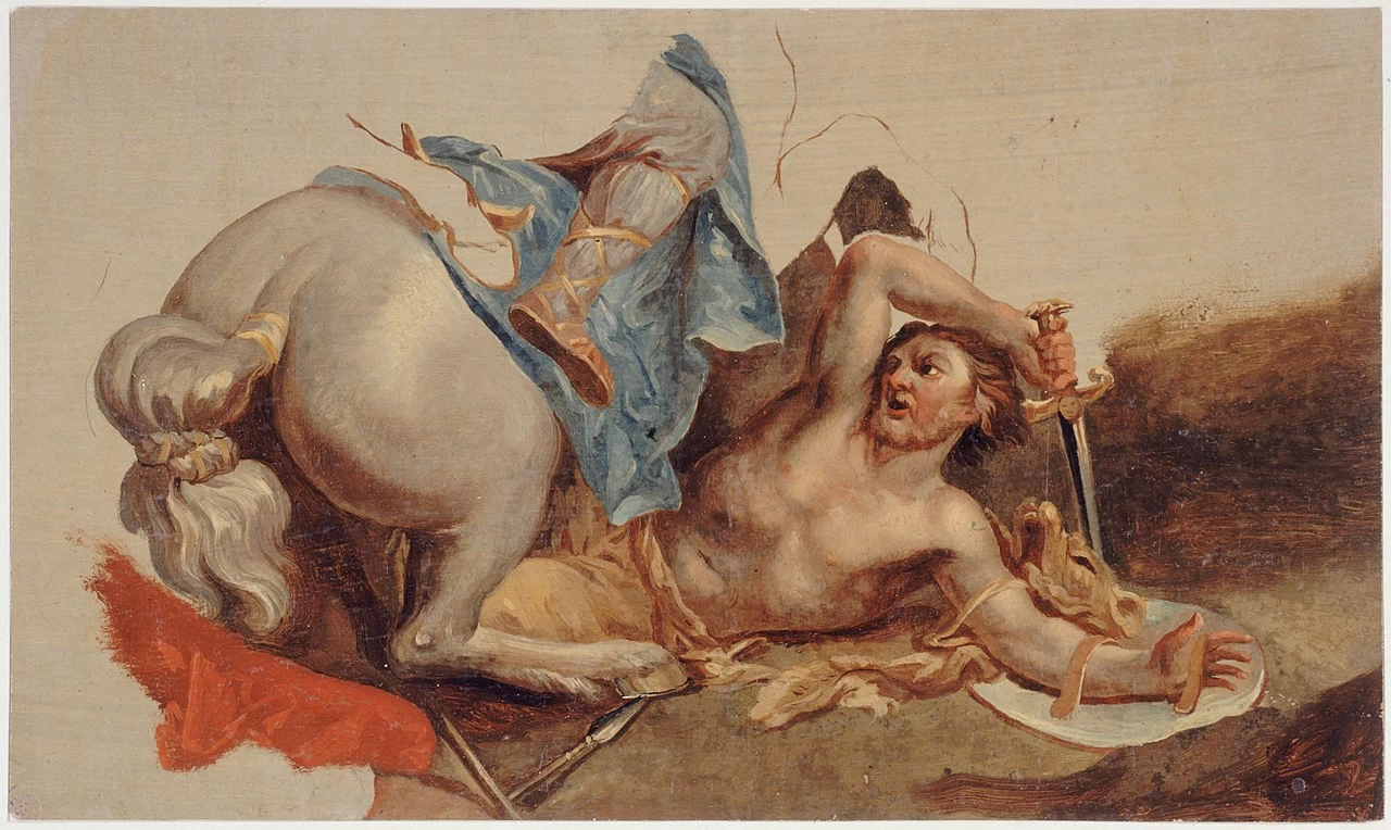 Paul Baudry - Studio di un cavallo e di un cavaliere caduto, secondo Le Brun, Musée Carnavalet, Parigi